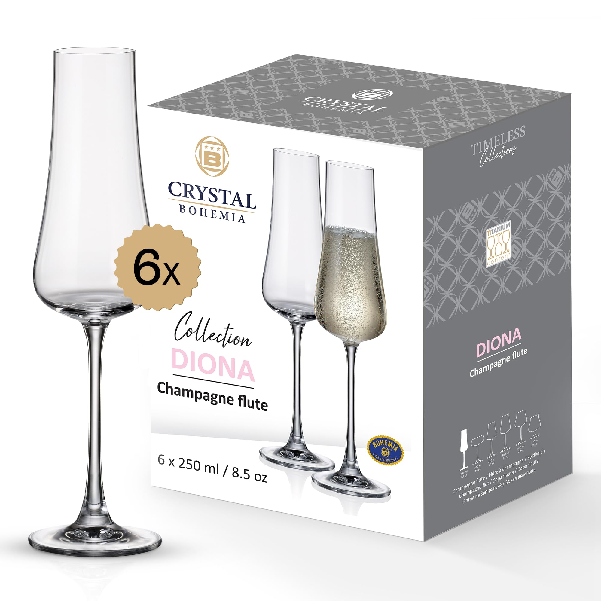 Schott Zwiesel Pure Sektglas Set – 6 Gläser, Transparent, 7,2 Cm Durchmesser, 26,4 Cm Hoch